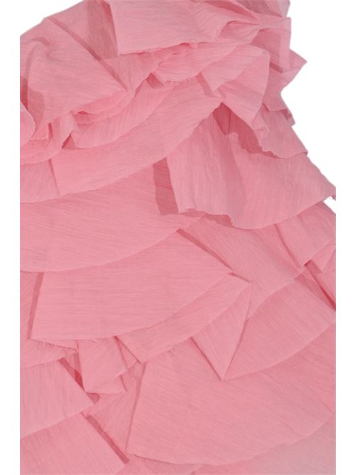 Top a fascia con rouches in mussola di cotone Rosa Alpha Studio | AD-6540P2015